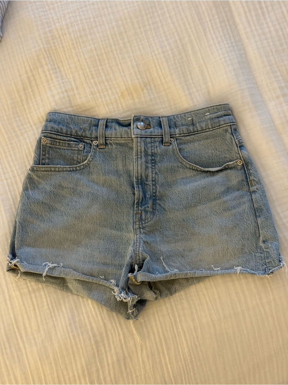 Madewell Light Wash High-Rise Denim Cutoff Shorts